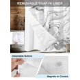 thumbnail image 3 of No Hook Cloth Fabric Shower Curtain with Snap in Liner, White Gray Marble Waterproof Shower Curtains Set with See Through Top Window, Modern Minimalist Abstract Texture Bath Curtains Shower 72"x96", 3 of 6