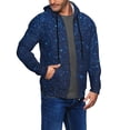 thumbnail image 2 of Wukai Sparkling Blue Glitter Print Men's Zip-Up Hoodie,Fleece Full-Zip Hoodie for Men, Hooded Sweatshirt-3X-Large, 2 of 5