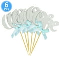 thumbnail image 3 of Funie 6Pcs Figure One Glitter Cake Toppers Baby First Birthday Party Cupcake Decor, 3 of 6