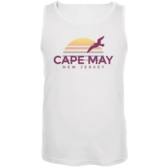 Beach Sun Cape May New Jersey Mens Tank Top White 2XL