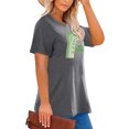 thumbnail image 4 of Anbech St. Patrick's Day Plus Size T-Shirts for Women Graphic Green Rainbow Plaid Clover Print Oversize Tees Shamrock Short Sleeves T-Shirt with Round Neck, 4 of 4