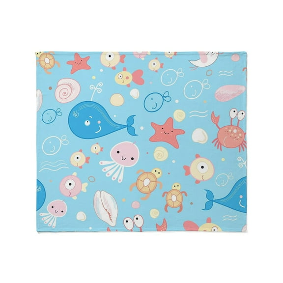 CafePress - Cute Sea Life Throw Blanket - Soft Fleece Throw Blanket, 50"x60" for All Ages