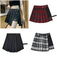 thumbnail image 2 of Huhudde Summers Skirt Punk Gotik Pleated Minis Skirt Asymmetric High Waist A Line Skirt with Shorts for Casual Party Cosplay, 2 of 20