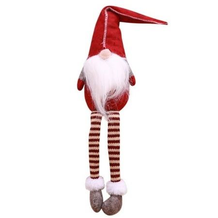 Handmade Golden Tree Swedish Christmas Santa Claus Tomte Long Leg Gnome Plush Doll Handmade Home Decor Collectible Dolls Desktop Ornament ()