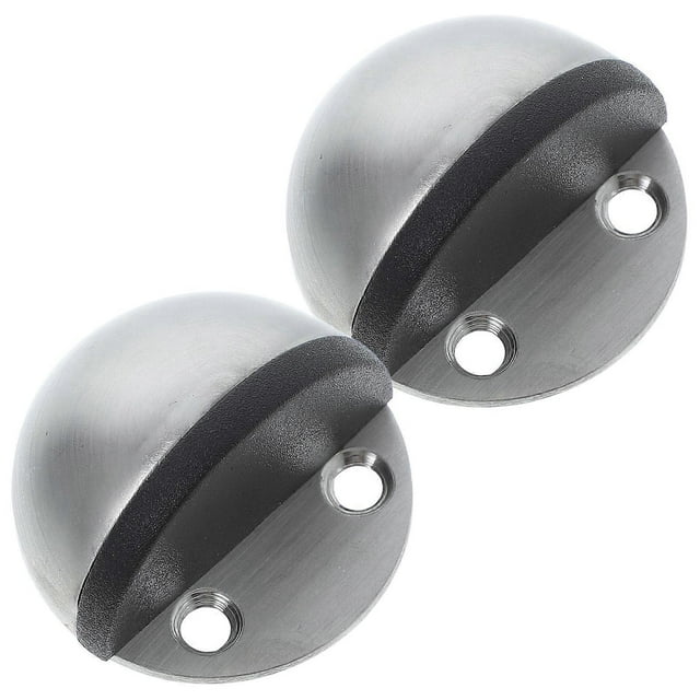 Wall Door Stopper Stainless Steel Rubber Impact Protection Minimalist Design For Homeowners Office Users 2Pcs
