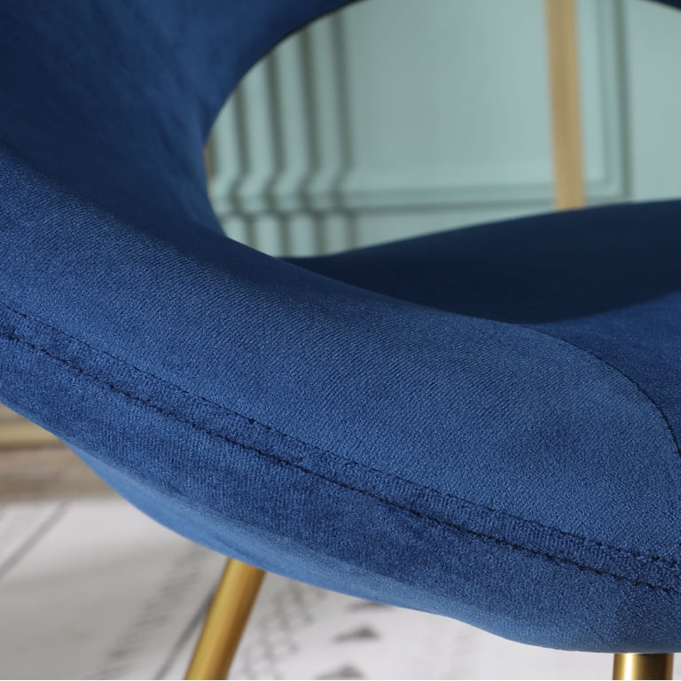 Roundhill Furniture Slatina Velvet Upholstered Accent Chair, Blue photo 6