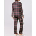 thumbnail image 3 of Ekouaer Womens Pajamas Set 2 Piece Button Down Pjs Soft Long Sleeve Top and Pants Sleepwear Set Lounge Sets Blue Black Plaid, 3 of 5