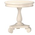 thumbnail image 3 of Roundhill Furniture Table d'Appoint Ronde en Bois Rene, Blanc, 3 of 3