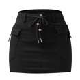 thumbnail image 4 of Sngxgn Skirts for Women Elastic High Waisted Skirt Womens Summer Skirts Trendy(Black,L), 4 of 5