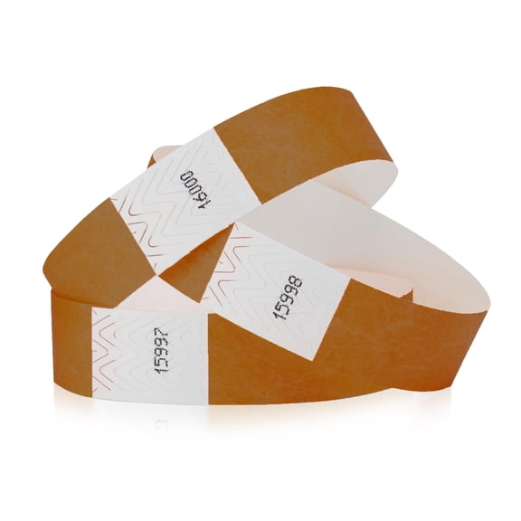 100 Tyvek WristCo Wristbands for Events | Mocha | Water-proof Tamper-Proof Designs Prevents Reuse – Premium Grade Bracelet for Hospitals & Medical ID, Party, VIP Identification, USA Made
