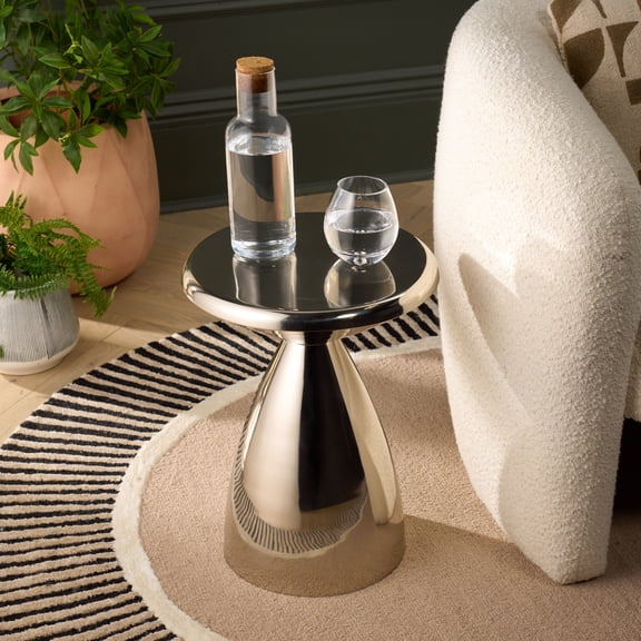 Safavieh Lisian Modern Metal Round End Table, Silver