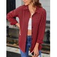 thumbnail image 5 of Zeagoo Plaid Shirts for Women Flannel Long Sleeve Shacket Loose Business Casual Blouses Gingham Button Down Shirts for Fall, 5 of 5