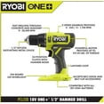 thumbnail image 2 of Perforador percutor RYOBI ONE+ de 18 V, inalámbrico, 1/2 pulg., 515 pulgadas/libras de torque, 2 of 3