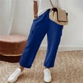 thumbnail image 2 of Kelon Wide Leg Pants for Women Elastic Waisted Casual Palazzo Straight Leg Pants Summer Beach Trouser XL, 2 of 9