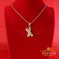thumbnail image 4 of King of Bling's Yellow 925 Silver 6.35ct CZ 3D letter Cursive Initial 'X' Pendant Necklace 1.00, 4 of 12