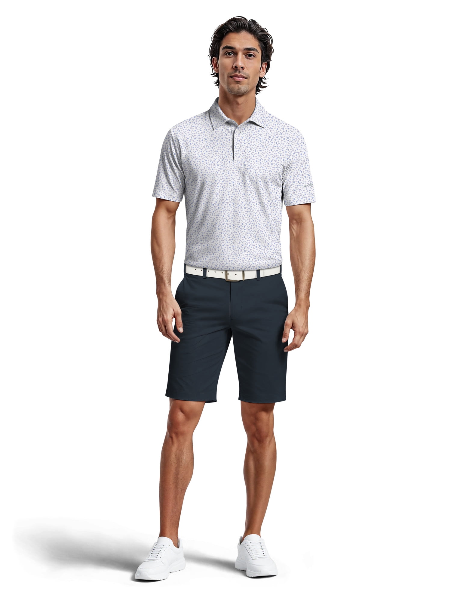 Ben Hogan Men's & Big Men's Performance Confetti Floral Short Sleeve Polo Shirt, up to 5XL