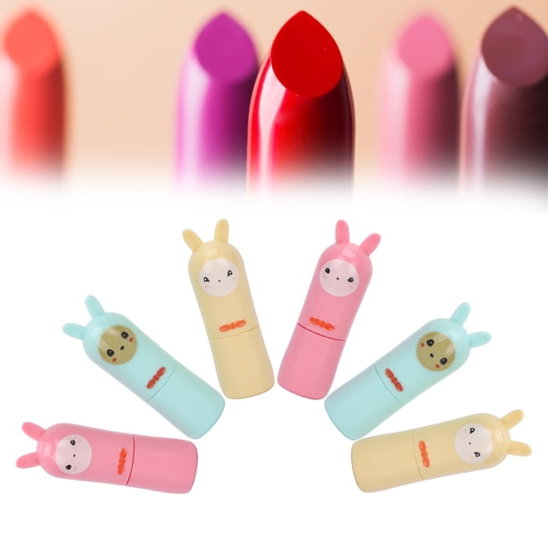 Kit de tubo de bálsamo labial de 6 piezas herramientas de maquillaje con forma de animal de dibujos animados vacíos tubo de bálsamo labial vacío para lápiz labial casero DIY Anggrek Otros
