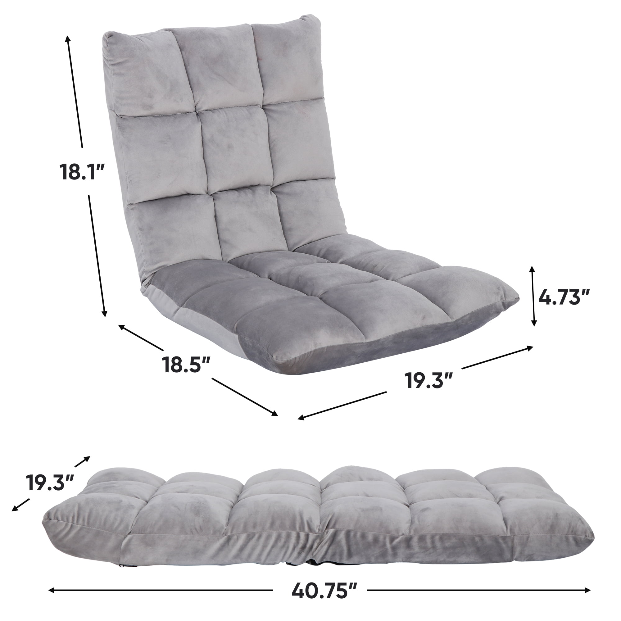 Adjustable 14-position Padded Floor Chair Recliner - Bed Bath & Beyond -  30485280