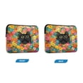 thumbnail image 2 of Quilted Laptop Sleeve for 13-16 Inch Laptops Protective Laptop Case Cover Lightweight Travel & Office Essentials Black Cat Among Colorful Flowers, 2 of 8