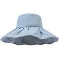 thumbnail image 6 of CoCopeaunts Black Bucket Hat Big Pleated Brim Summer Outdoor UV Protection Fisherman Hat Simple Solid Color Ladies Bucket Cap, 6 of 8