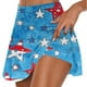 thumbnail image 1 of Jacenvly - Falda corta plisada para mujer, estilo moderno, para el Día de la Independencia, de verano, para tenis, atlética, elástica, para yoga, de dos piezas, ligera, color blanco, 1 of 5