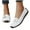 White, variant on Eltusu Women Flat Shoes, Slip on Wedding No Slip Round Toe Loafer Shoes Dark Blue Size 5.5