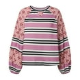thumbnail image 4 of WEAIXIMIUNG Chandail en Molleton Surdimensionné pour Femmes Zip Motif Assorti Col Rond Pull Ample Manches Longues T-Shirt Haut, 4 of 8