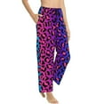 thumbnail image 2 of Naloa Leopard Neon Rainbow Gradient Print Women’s Ultra-Soft Comfy Pajama Lounge Pants with Pockets & Drawstring, 2 of 8