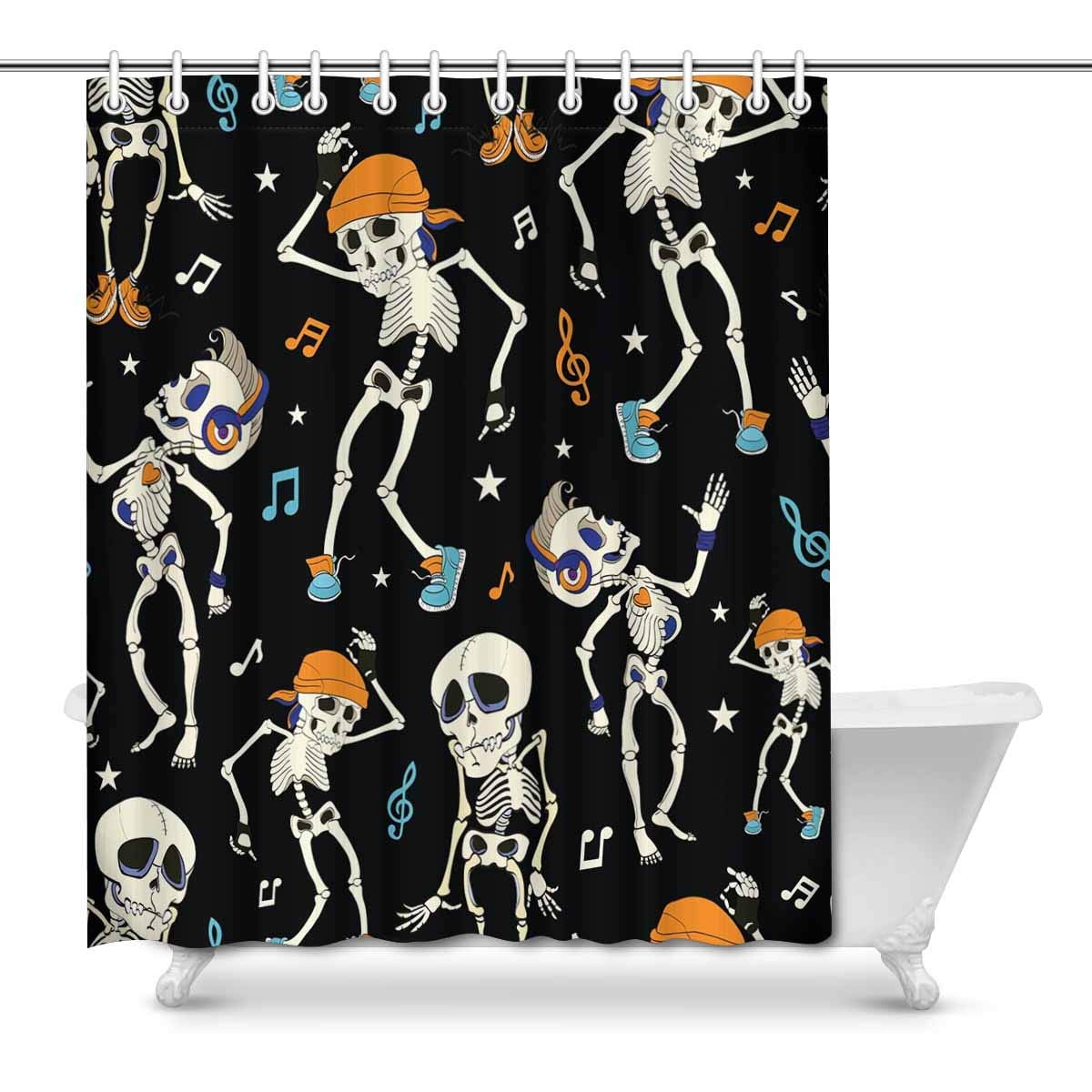 Pop Dancing Skeletons Party Halloween Decor Waterproof Bathroom