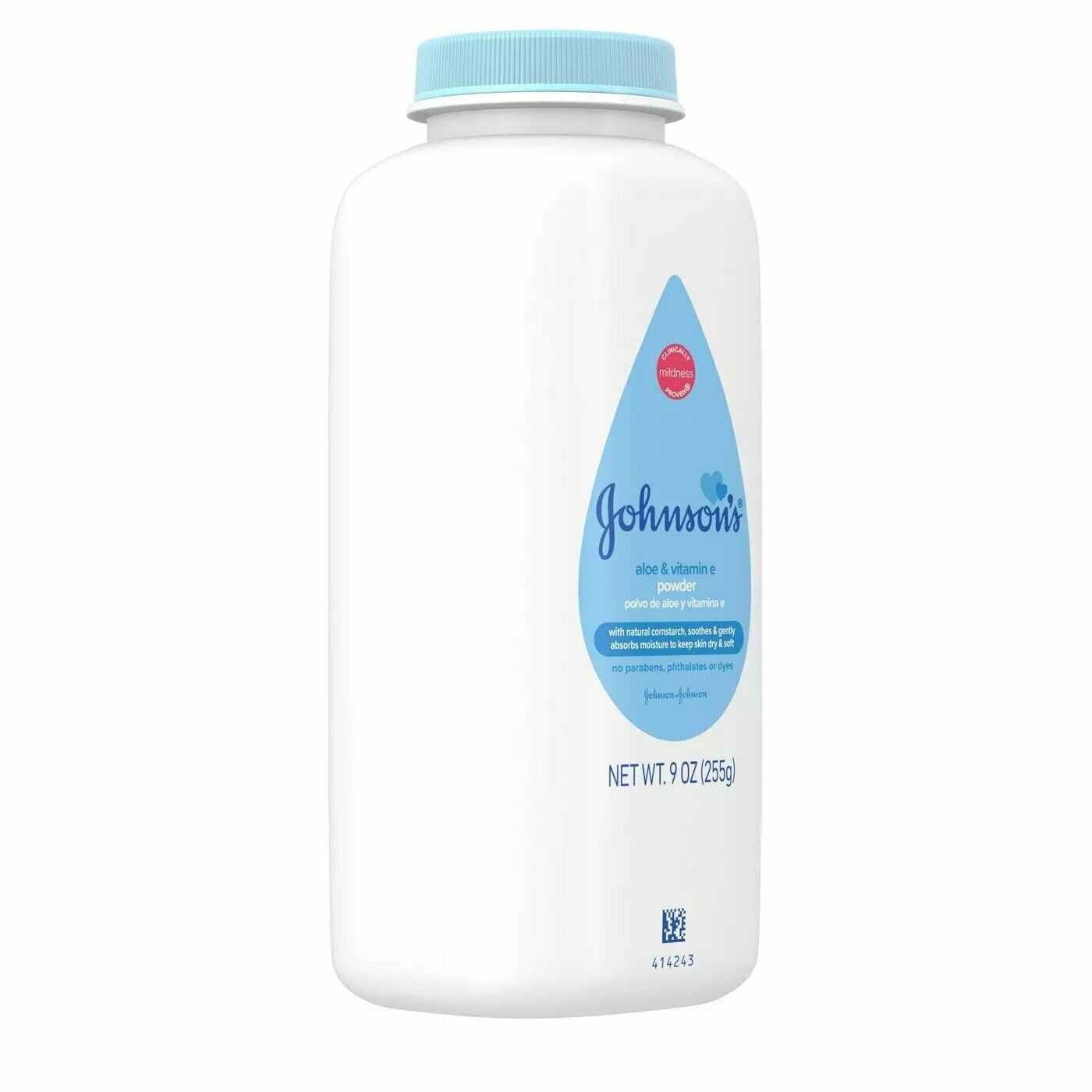Johnson's Pure Cornstarch Baby Powder Soothing Aloe & Vitamin E, 9oz, 3-Pack