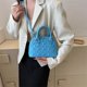 thumbnail image 5 of Bolso de mano para mujer, Bolso de cuero PU, Bolso de mano elegante Simple, bandolera (azul), 5 of 6