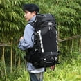 thumbnail image 2 of Bolsa de dos hombros Mochila impermeable de 60L para senderismo, mochila de viaje para acampar con cubierta para lluvia para acampar, senderismo y viajes, 2 of 8