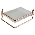 thumbnail image 2 of Marco de fotos de metal retro A4 de 6 pulgadas, soporte de exhibición de imágenes de acrílico transparente, soportes de menú de mesa para decoración de bodas, restaurantes o eventos, oro rosa, 2 of 8