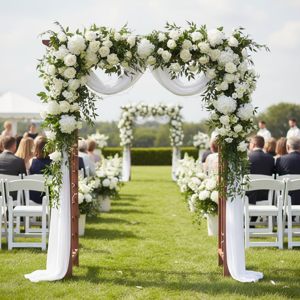 Wooden Arbor, Wedding Arch for Ceremony, Wood Trellis for Plant Climbing, Christmas Decor Pergola for Garden Backyard