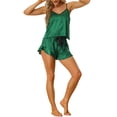 thumbnail image 2 of Unique Bargains Women's Satin Sexy Lingerie Cami Tops with Shorts Sleepwear Pajamas Sets, 2 of 5