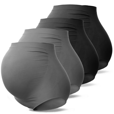 

Women s Over Bump Maternity Underwear Seamless Pregnancy Panties 2 Black& 2 Gray-2X