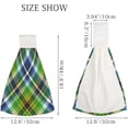 thumbnail image 3 of Hanging Towels 1 Pcs, Dish Towels Green Tartan Texture Absorbent Hand Towels with Hanging Loop Washcloth for Bathroom Kitchen, 3 of 6
