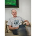 thumbnail image 2 of US Navy Mens Graphic Tee Sport Grey - Proud Navy Veteran 100% Cotton Regular Fit, 2 of 3