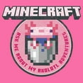 thumbnail image 2 of Girls Minecraft Axolotl Adventures Pixel Badge Graphic Cropped T-Shirt, 2 of 3