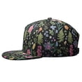 thumbnail image 3 of Rustic Wildflower Snapback Cap, Adjustable Flat Bill Hat, Artistic Floral & Bee Design, Trendy Streetwear, 3 of 8