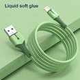 thumbnail image 2 of Cable USB de silicona líquida para iPhone 14 Pro 12 11 13 Pro XS Max Xr X 8 AirPods Pro Cable de carga de teléfono LED Cable de carga de datos 2M, 2 of 5