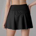 thumbnail image 4 of vigerkar Women Mini Tennis Skirts with Shorts High Waisted Golf Skirts Pleated A Line Short Skirt Flowy Workout Sport Athletic Skorts 2025 Black, S, 4 of 6