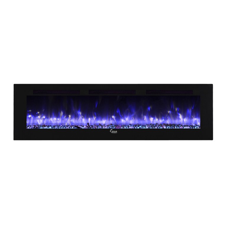 Caesar Fireplace CHFP-102B Luxury Wallmount Recessed Freestanding  Multicolor Flame Electric Fireplace with backlight, 102-inch - Walmart.com