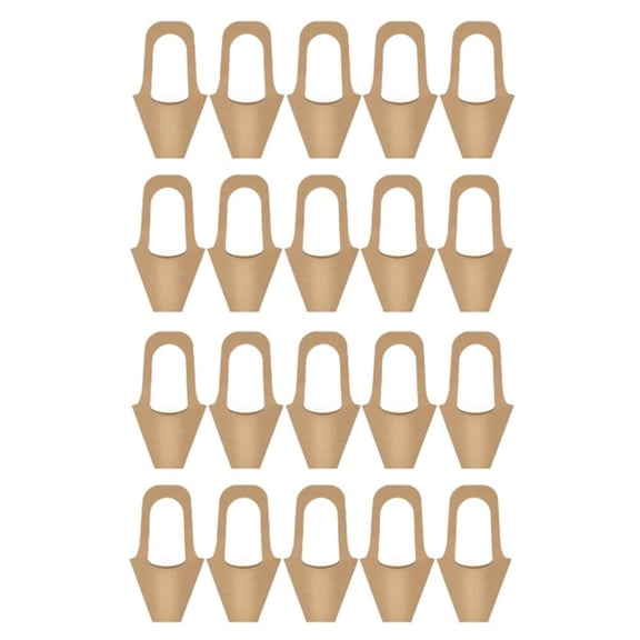 THHEIC 20 Packs Brown Flower Bouquet Holder Paper, Wrap Bags with Handle for Floral Gifts, Bouquets, Flower Bars, Home, Wedding, and Valentine's Day Decoration