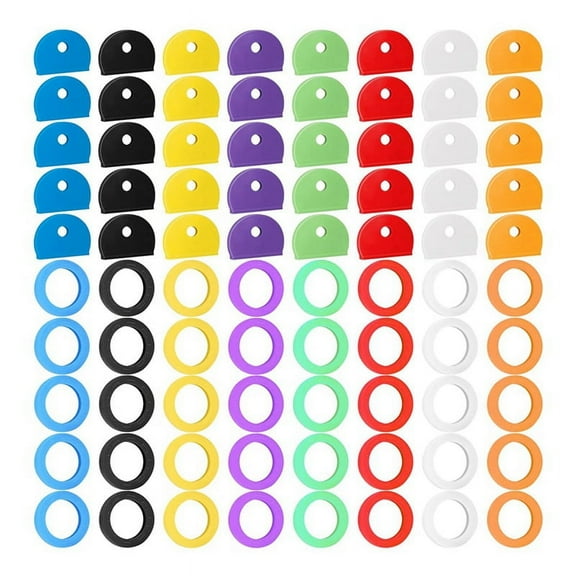 80 Pieces Key Color Covers Key Caps Tags Covers Set Key Identifier Rings Key Toppers for Keys Organization House Key