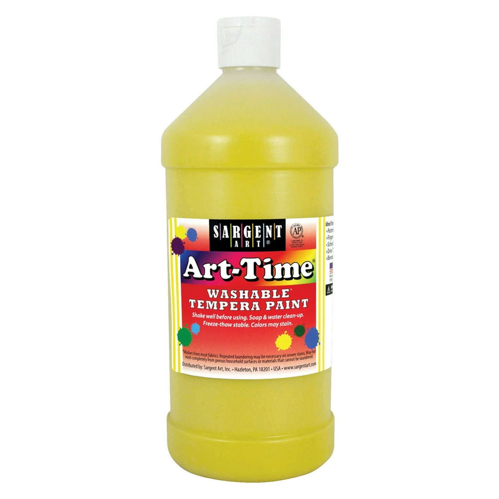ArtTime® Washable Tempera Paint, Yellow 32 oz., 6/pkg