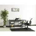 thumbnail image 2 of CoSoTower Metal Frame 60" Extra Wide Wood Top 4 Shelves Writing and Computer Desk for Home Office, Black, 2 of 5