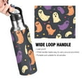 thumbnail image 4 of Yayeee 33oz Double Wall Stainless Steel Water Bottle with Flip Straw, Purple Halloween Ghosts, 4 of 7