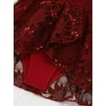 thumbnail image 7 of iEFiEL Girls Floral Lace Sequins Ballet Leotard Mesh Lyrical Latin Dance Dress, 7 of 7