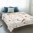 thumbnail image 4 of Spring Floral Blanket Soft Cozy Warm Throw Blanket for Couch, Plush Fuzzy Flannel Fleece Blankets for Sofa, Summer Birds Botanical Country Bed Blankets Lightweight Gifts for Women, 40"x50", 4 of 9